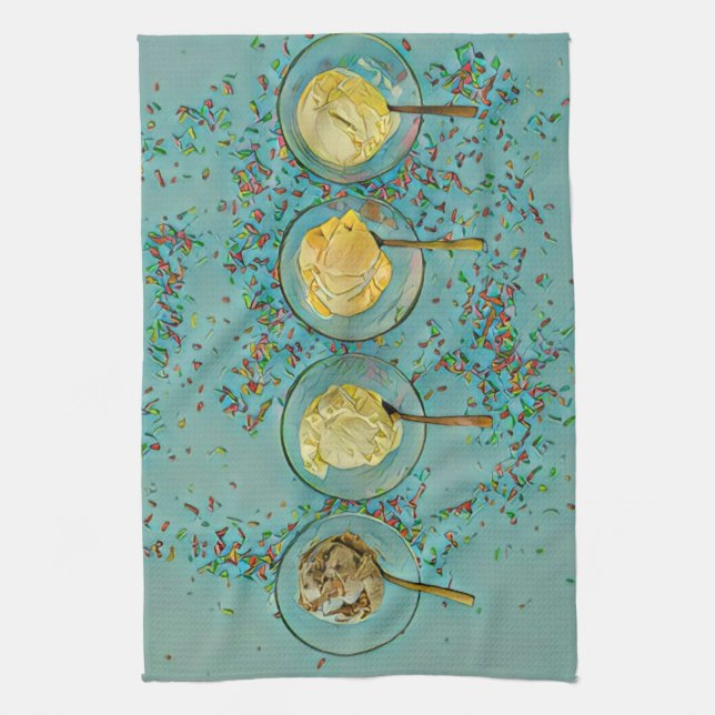 Erdbeereis Geschirrtuch (Vertikal)