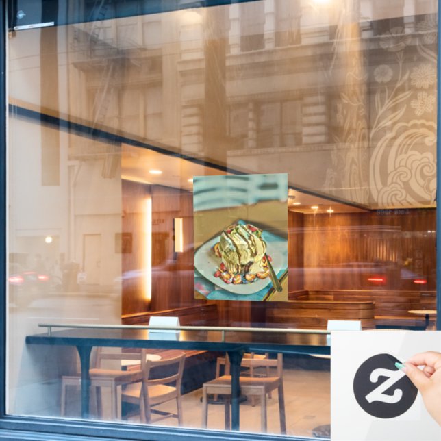Erdbeereiskuchen Fensteraufkleber (Café-Fenster)