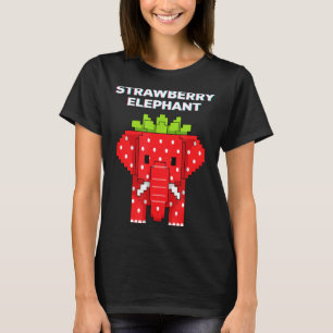 Erdbeerelefant Pixel-Art süßes Dschungeltier T-Shirt
