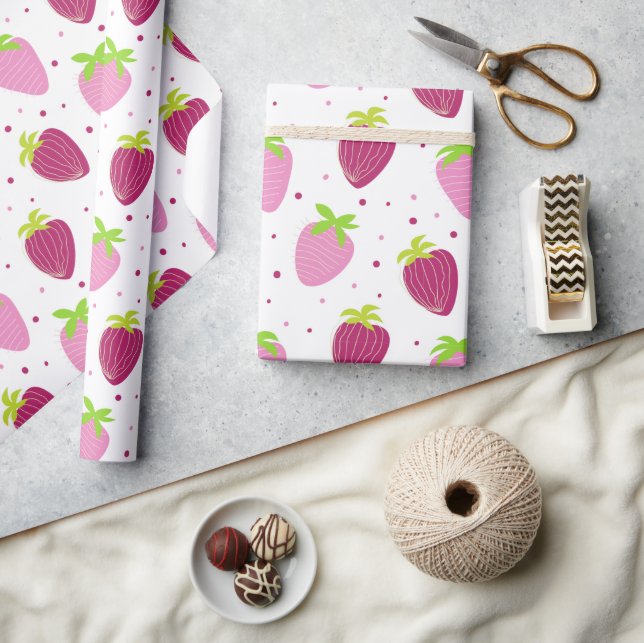 Erdbeeren, 30 Zoll x 6 Fuß, Druckpapier Geschenkpapier (Kunsthandwerk)