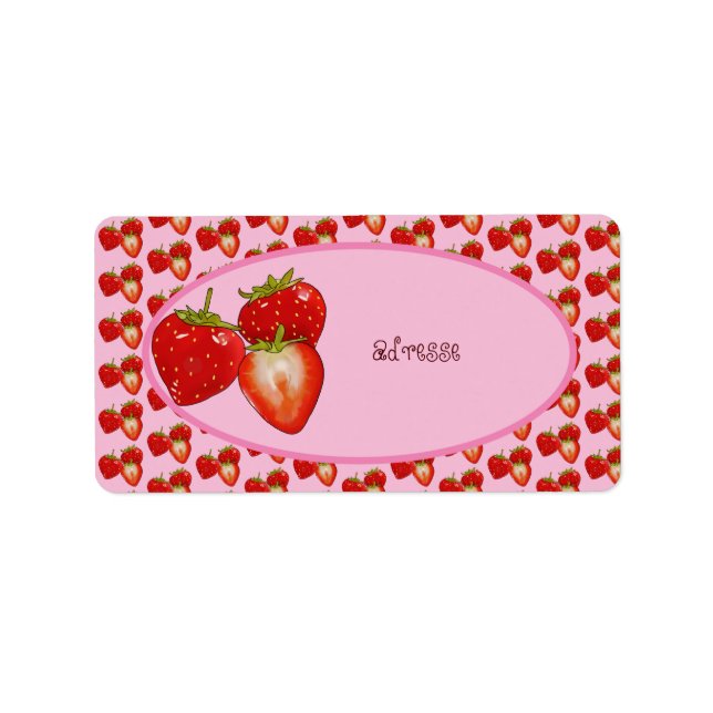 Erdbeeren adressaufkleber (Vorne)