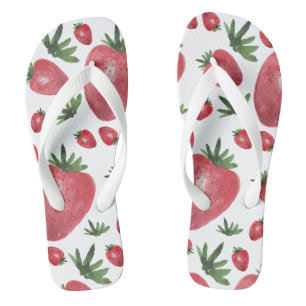 Erdbeeren Aquarell Handgemalt Flip Flops