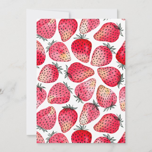 Erdbeeren, Aquarell und Tinte (Vorderseite)