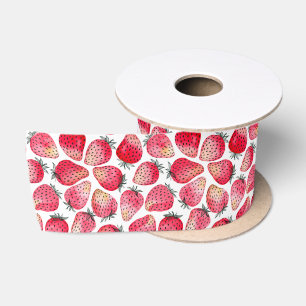 Erdbeeren, Aquarell und Tinte Satinband