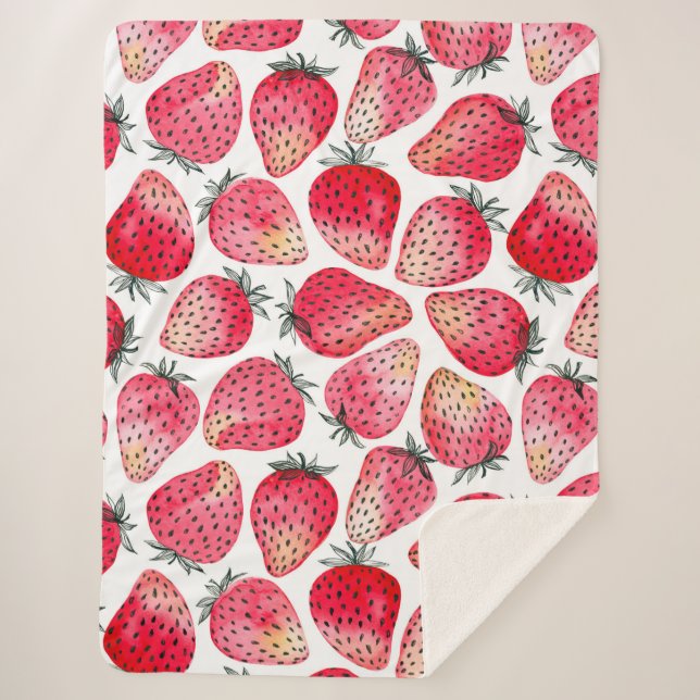 Erdbeeren, Aquarell und Tinte Sherpadecke (Vorderseite)