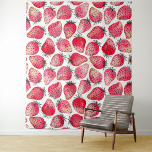 Erdbeeren, Aquarell und Tinte Wandteppich