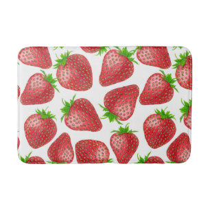 Erdbeeren-Aquarellmuster Badematte