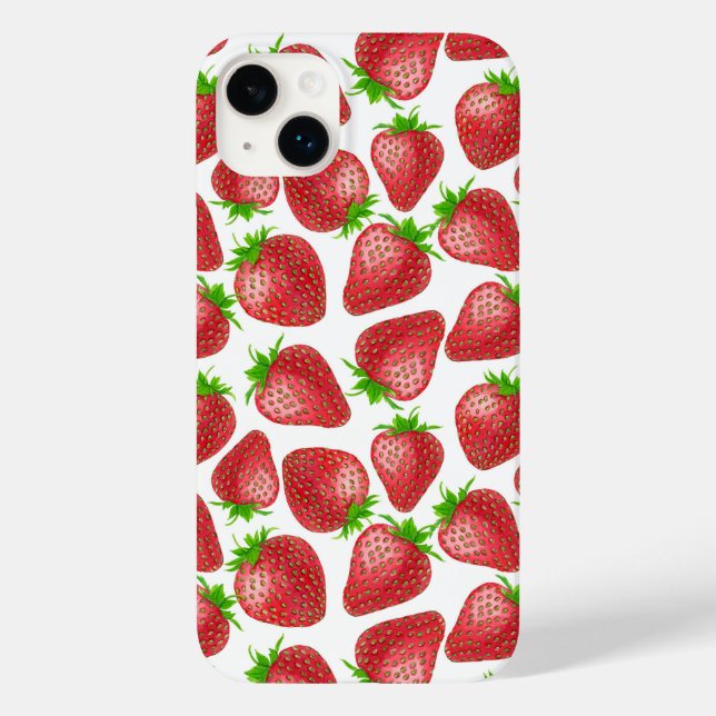 Erdbeeren-Aquarellmuster Case-Mate iPhone 14 Plus Hülle (Rückseite)