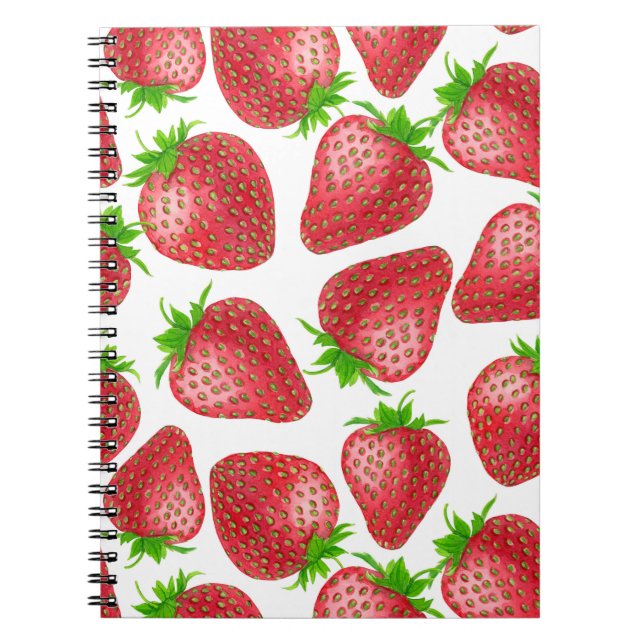 Erdbeeren-Aquarellmuster Notizblock (Vorderseite)