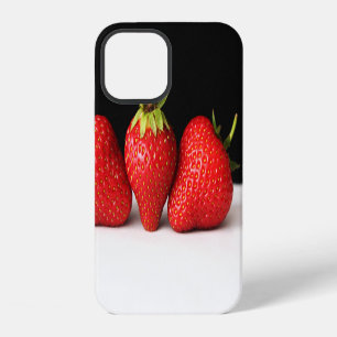 Erdbeeren auf schwarz-weiß iphcna iPhone 12 hülle