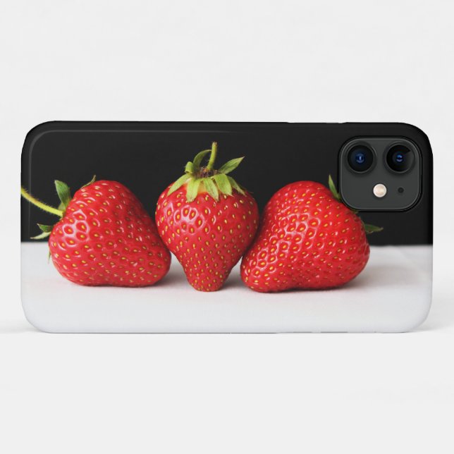 Erdbeeren auf schwarz-weiß iphcnm Case-Mate iPhone hülle (Rückseite (Horizontal))
