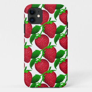 Erdbeeren auf weißem Grundmuster Case-Mate iPhone Hülle