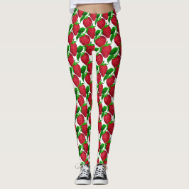 Erdbeeren auf weißem Grundmuster Leggings