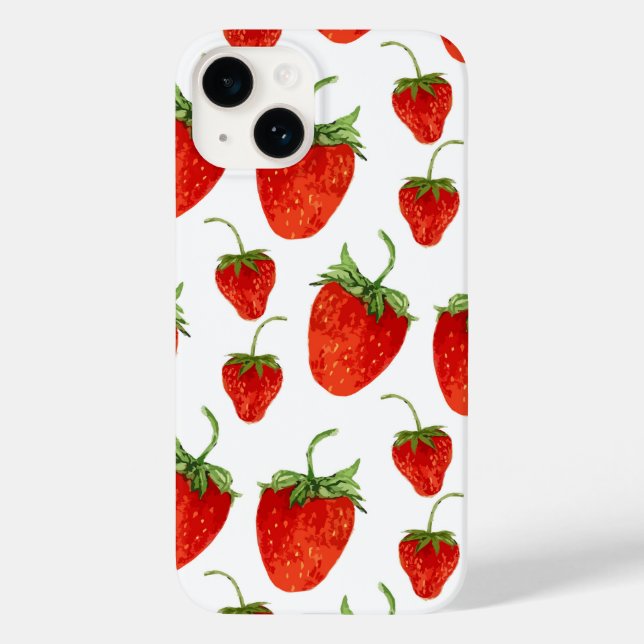 Erdbeeren auf weißem iPhone-Fall title_seo2 (Rückseite)