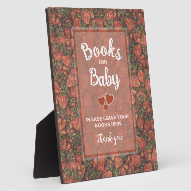 Erdbeeren Baby Duschbücher für Babysignatur Fotoplatte (Seite)