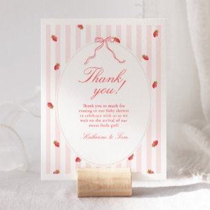 Erdbeeren-Baby-Shower-Dankeskarten Dankeskarte