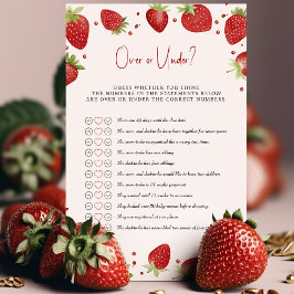 Erdbeeren Baby Shower Game Over oder Under?