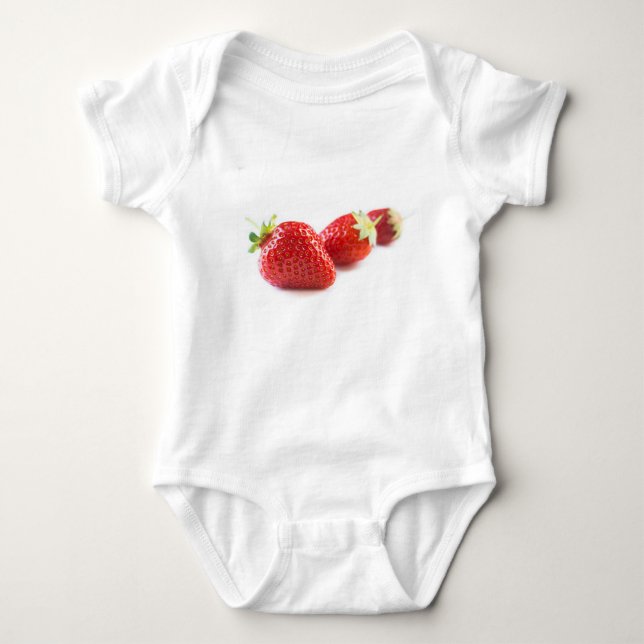 Erdbeeren Baby Strampler (Vorderseite)