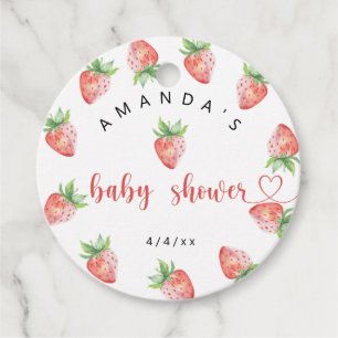 Erdbeeren - Babydusche Geschenkanhänger