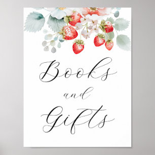 Erdbeeren Berry Süßigkeiten Bücher und Geschenke Z Poster