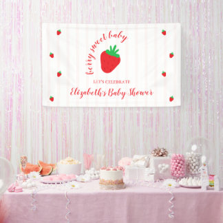 Erdbeeren Berry Sweet Baby Shower Banner