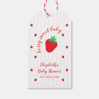 Erdbeeren Berry Sweet Baby Shower Geschenkanhänger