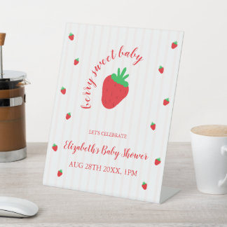 Erdbeeren Berry Sweet Baby Shower Sockelschild