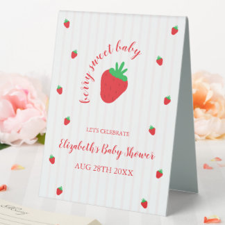 Erdbeeren Berry Sweet Baby Shower Tischaufsteller