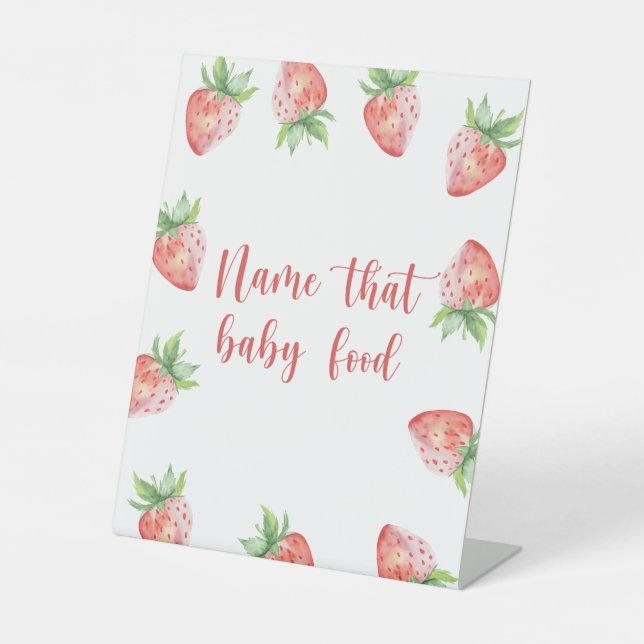 Erdbeeren - Bezeichnung für Babynahrung Sockelschild (Vorderseite)