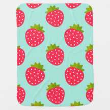 Erdbeeren Blau Baby Blanket