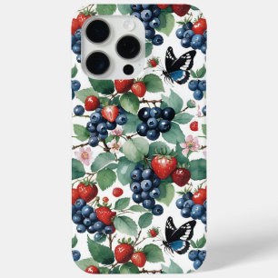 Erdbeeren Blaubeeren und Schmetterlinge Case-Mate iPhone Hülle