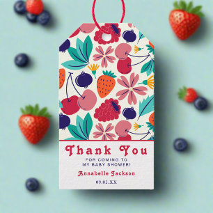 Erdbeeren Blueberries Baby Dusche Tropical Geschenkanhänger