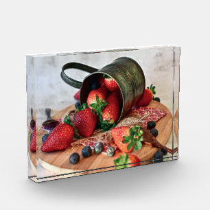 Erdbeeren Blueberries Obst und Süßigkeiten Fotoblock