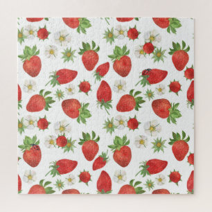 Erdbeeren Blume: Aquarellfarben - Nahtlose Kunst