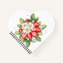 Erdbeeren-Blumen-Frucht-Stationär-Papier-Notiz 