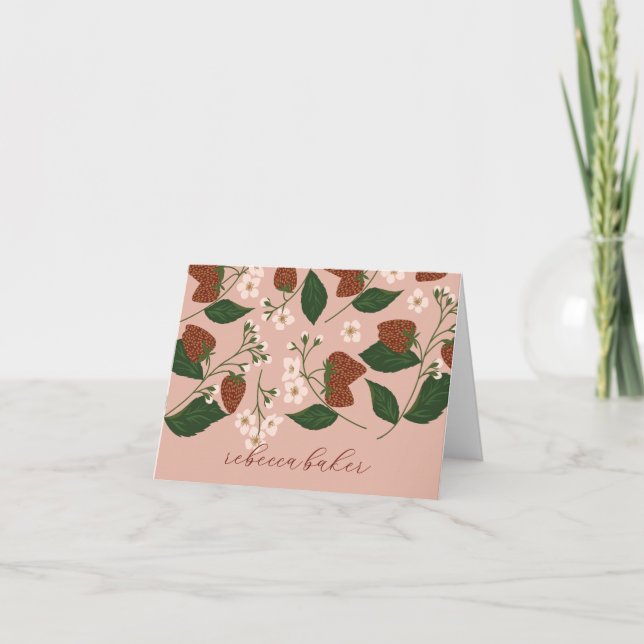 Erdbeeren Brautparty Personalisiert Dankeskarte (Vorderseite)