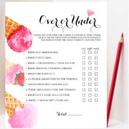 Erdbeeren-Brautparty über oder unter Spiel