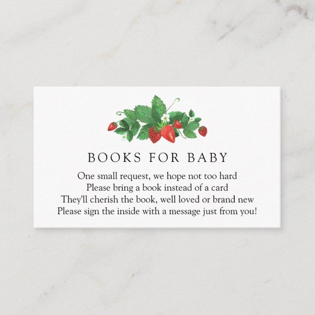 Erdbeeren Bücher für die Babyverpackungskarte Begleitkarte (Vorderseite)