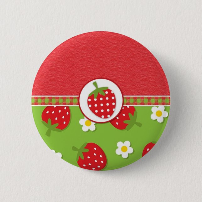 Erdbeeren Button (Vorderseite)