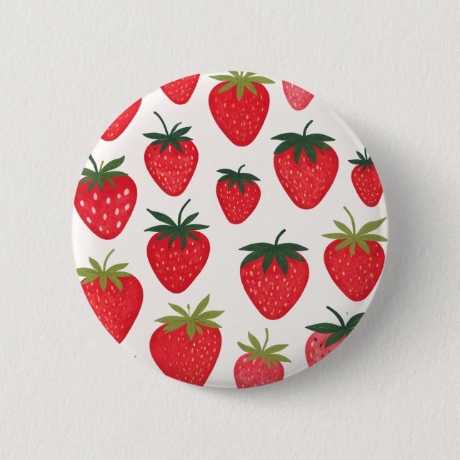 Erdbeeren Button (Vorderseite)