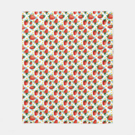 Erdbeeren & Daisies Fleece Blanket