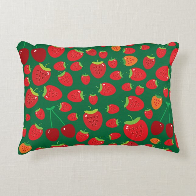 Erdbeeren Dekokissen (Vorderseite)