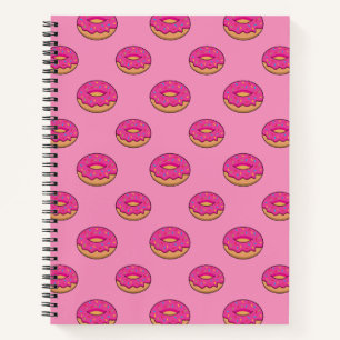 Erdbeeren Donut mit Sprinklen-Cartoon Notizbuch
