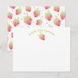 Erdbeeren & Dots Niedliche Girly Note Card Mitteilungskarte