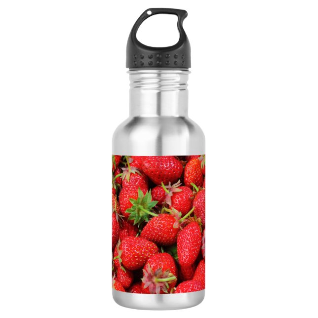 Erdbeeren Edelstahlflasche (Vorderseite)