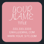 Erdbeeren Eis Freehand Einfach Quadratischer Aufkleber<br><div class="desc">Cooles,  elegantes und minimales Design. Erdbeereis.</div>