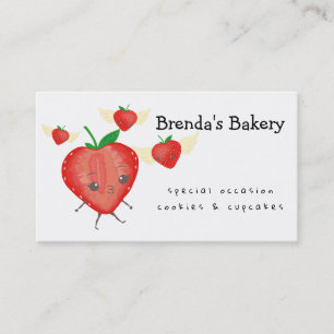 Erdbeeren-Engel-Bäckerei-Süßigkeiten-Geschäftskart Visitenkarte