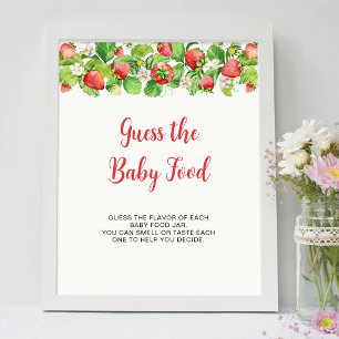 Erdbeeren Errate die Babynahrung Schild Spiel