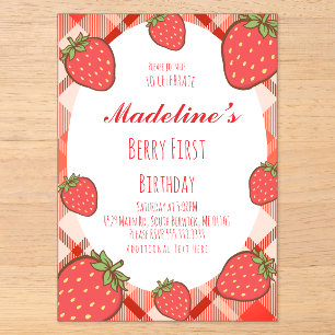 Erdbeeren Erste Erdbeeren Frucht Geburtstag Acryleinladungen