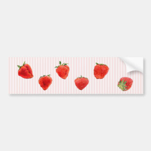 Erdbeeren Fallender Autoaufkleber aus rosa Streife